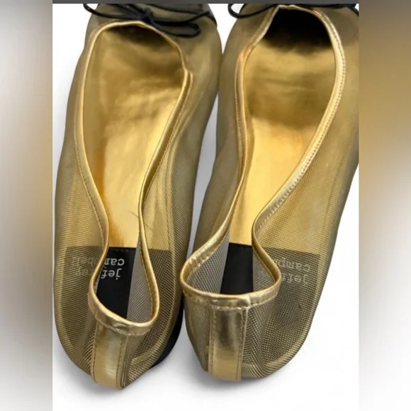 Jeffrey Campbell Women's Releve Gold and Black Mesh Ballet Flats - Picture 5 of 5
